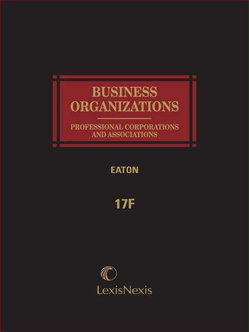 Title details for Professional Corporations and Associations by Berrien C. Eaton - Wait list